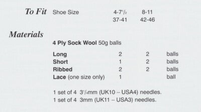 Knitting Pattern 905 - Socks in 4 Ply