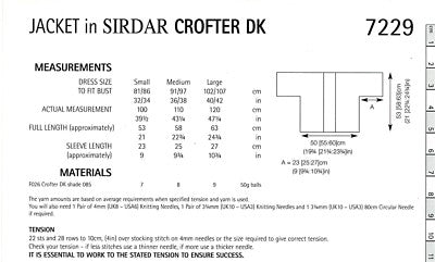 Knitting Pattern 7229 - Cardigan/Jacket in Crofter DK