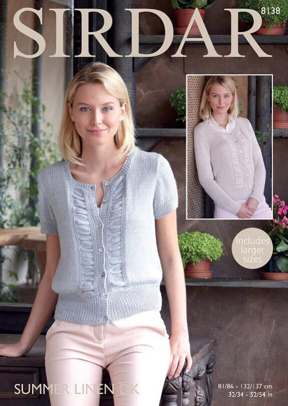 Knitting Pattern 8138 - Cardigans in Summer Linen DK