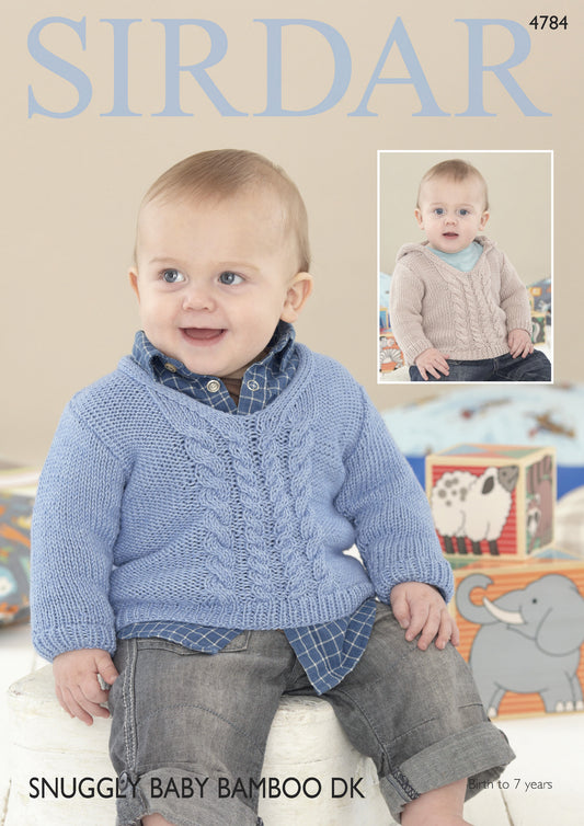 Knitting Pattern 4784 - Boys Sweater in Snuggly Baby Bamboo DK