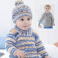 Knitting Pattern 4800 - Sweaters & Hat in Baby Crofter DK