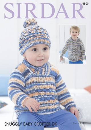 Knitting Pattern 4800 - Sweaters & Hat in Baby Crofter DK