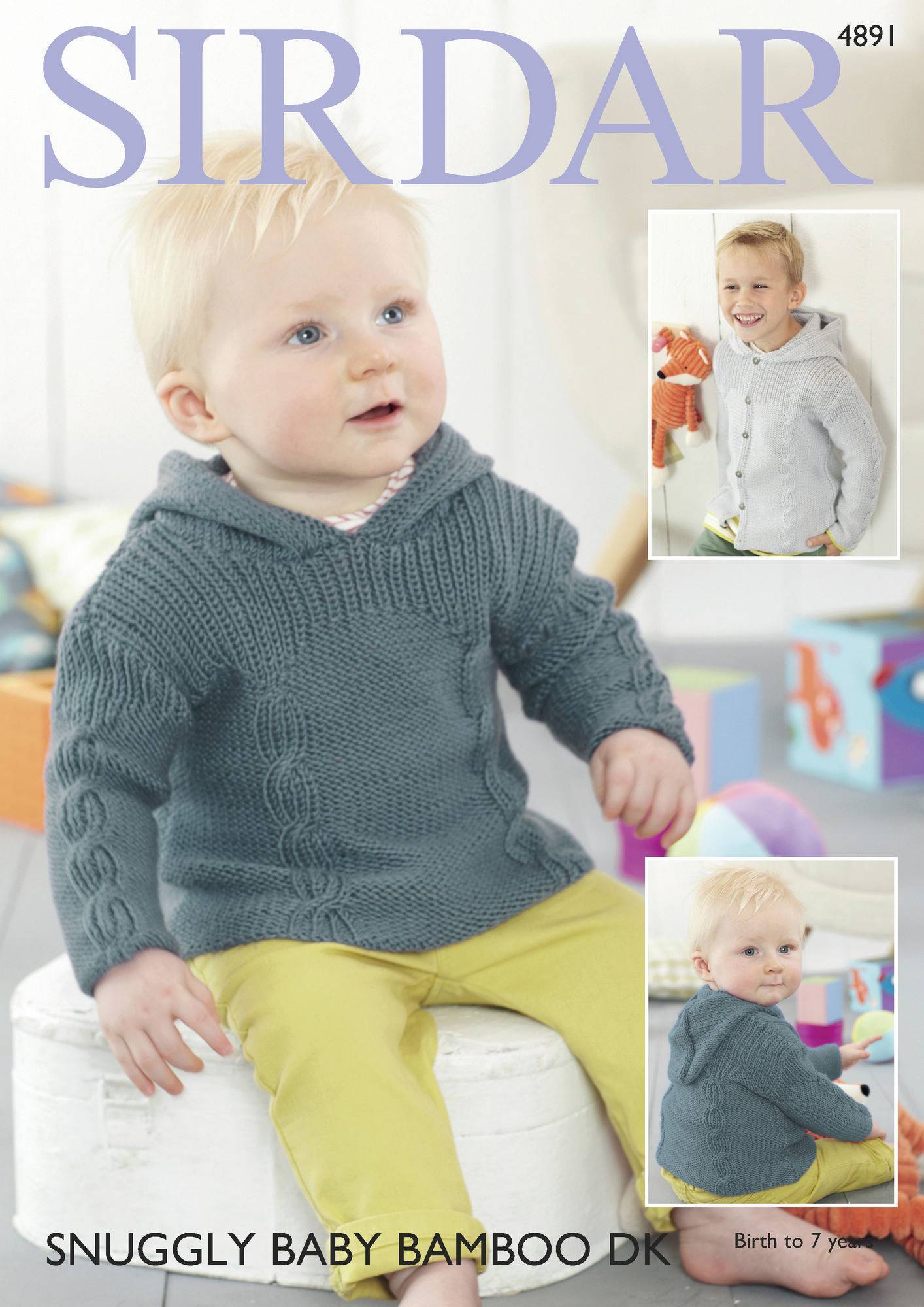 Knitting Pattern 4891 - Sweater & Jacket in Snuggly Baby Bamboo DK