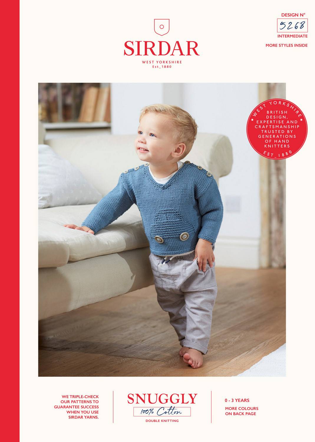 Knitting Pattern 5268 - Car Sweater in 100% Cotton DK