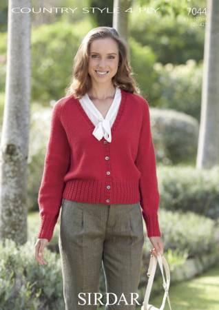 Knitting Pattern 7044 - Cardigan in Country Style 4 Ply