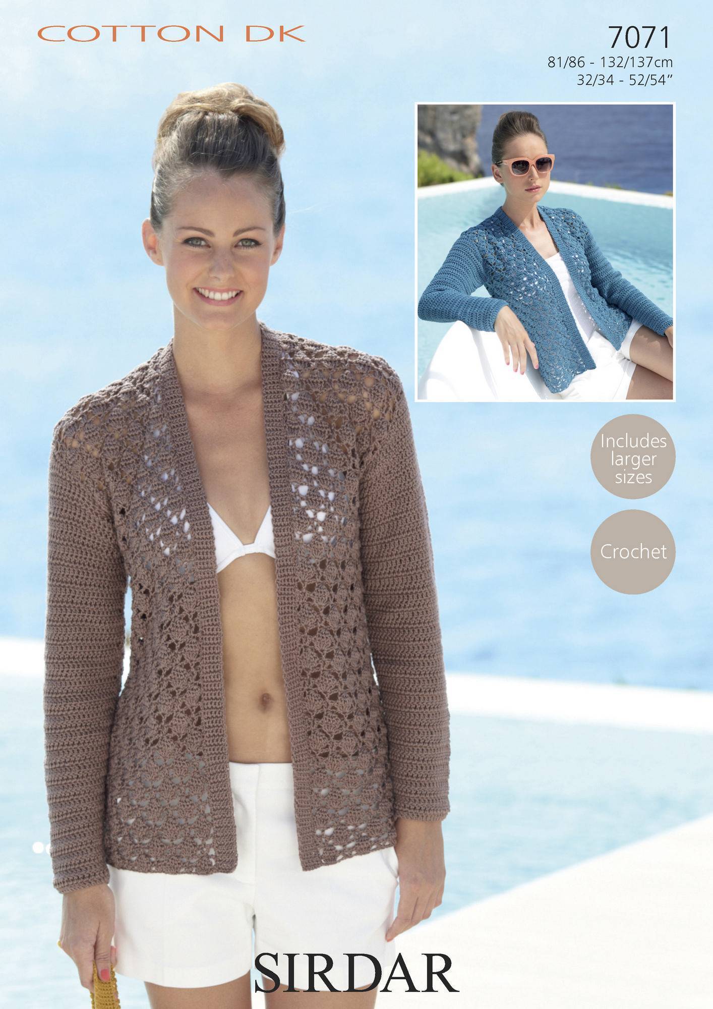 Crochet Pattern 7071 - Cardigan/Jackets in Cotton DK