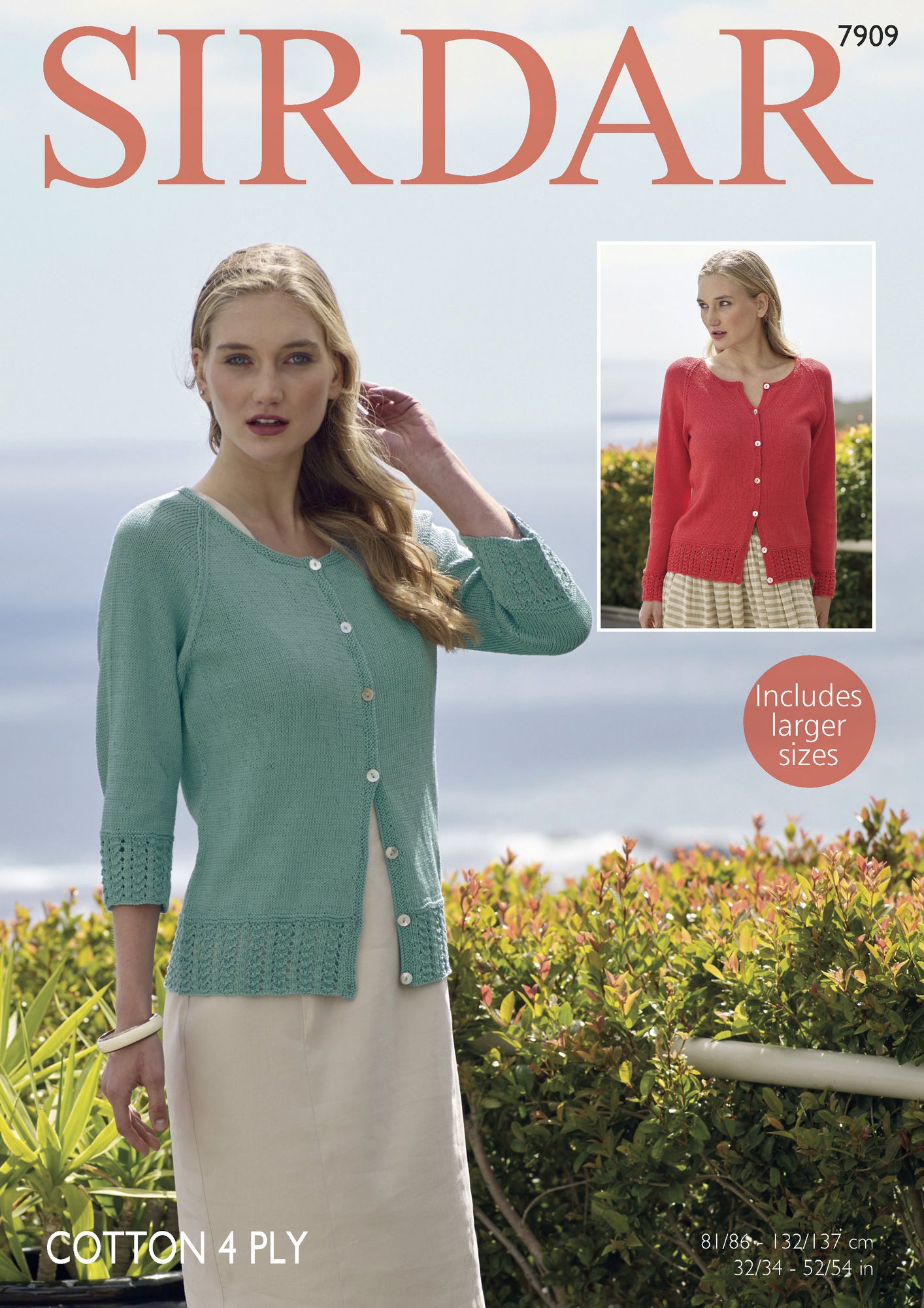 Knitting Pattern 7909 - Cardigan in Cotton 4 Ply