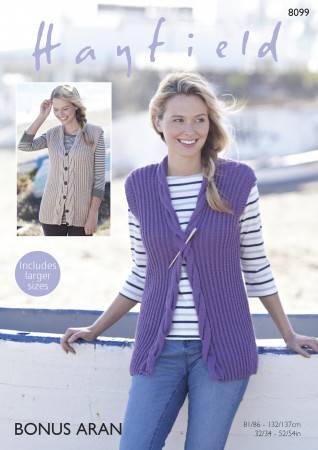 Knitting Pattern 8099 - Waistcoats in Bonus Aran