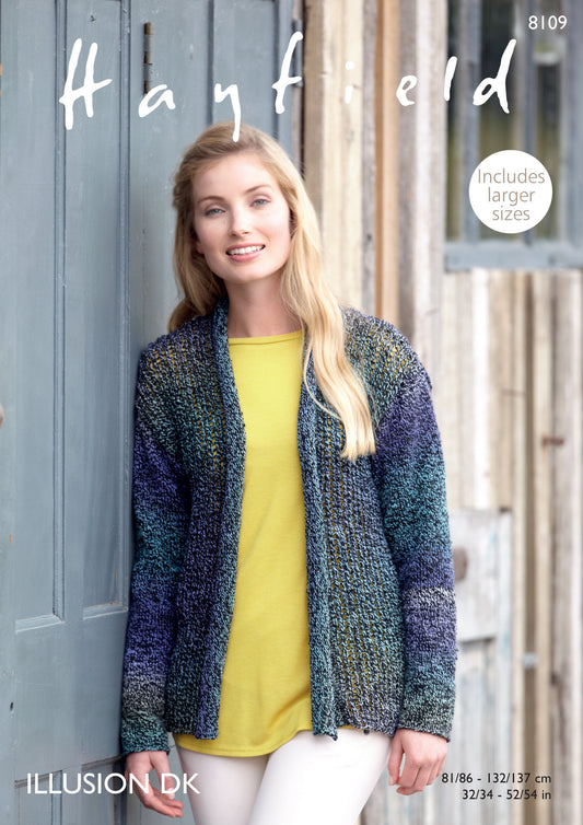 Knitting Pattern 8109 - Jacket in Illusion DK