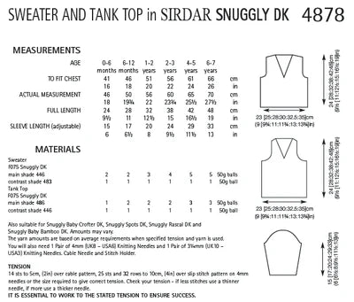 Knitting Pattern 4878 - Sweater & Tank Top in Snuggly DK