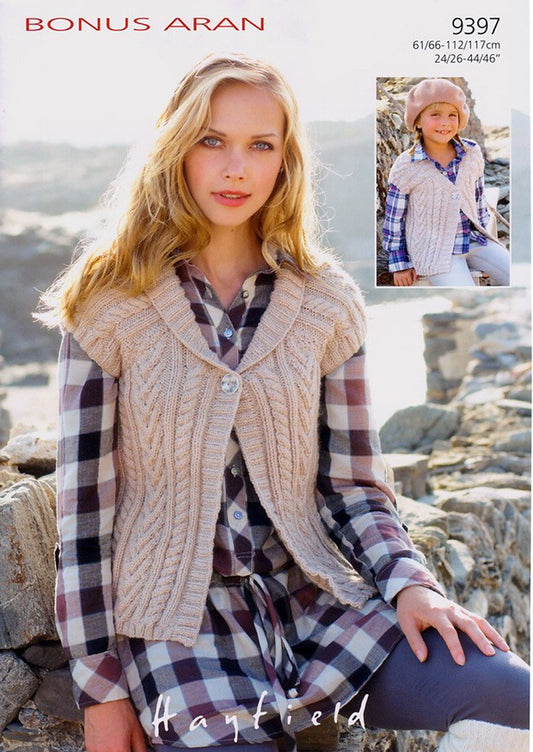 Knitting Pattern 9397 - Waistcoats in Bonus Aran