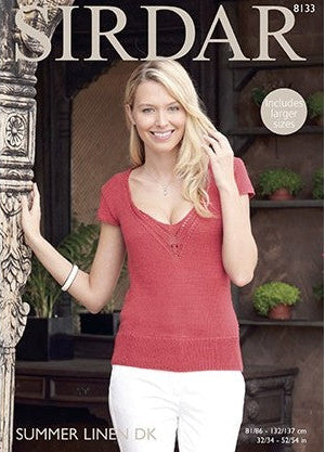Knitting Pattern 8133 - Top in Summer Linen DK