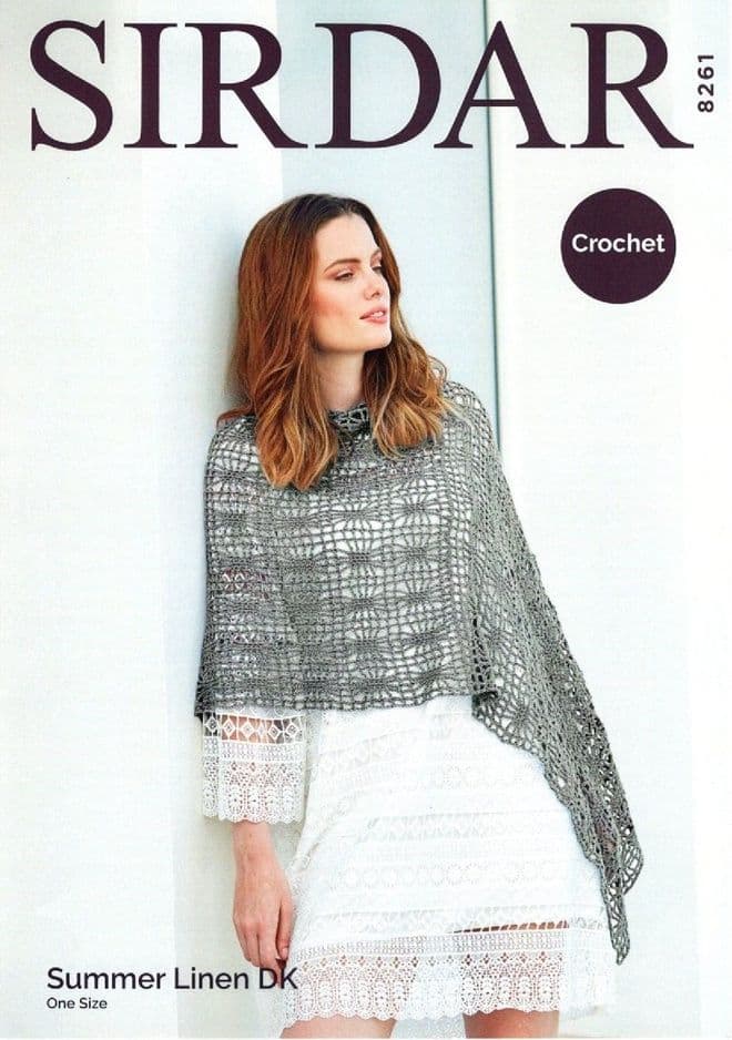 Crochet Pattern 8261 - Poncho in Summer Linen DK