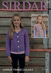 Knitting Pattern 2481 - Girls Cardigans in Chunky