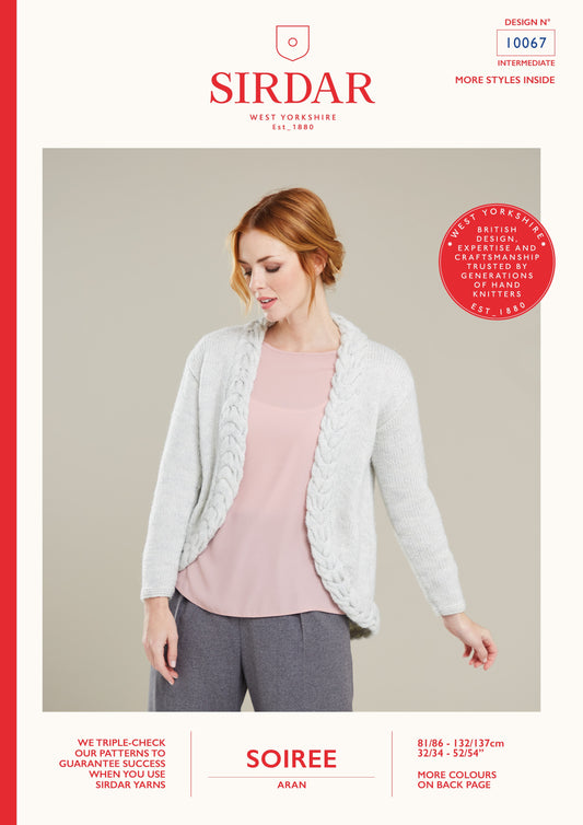 Knitting Pattern 10067 - Cable Edge Jacket in Soiree Aran