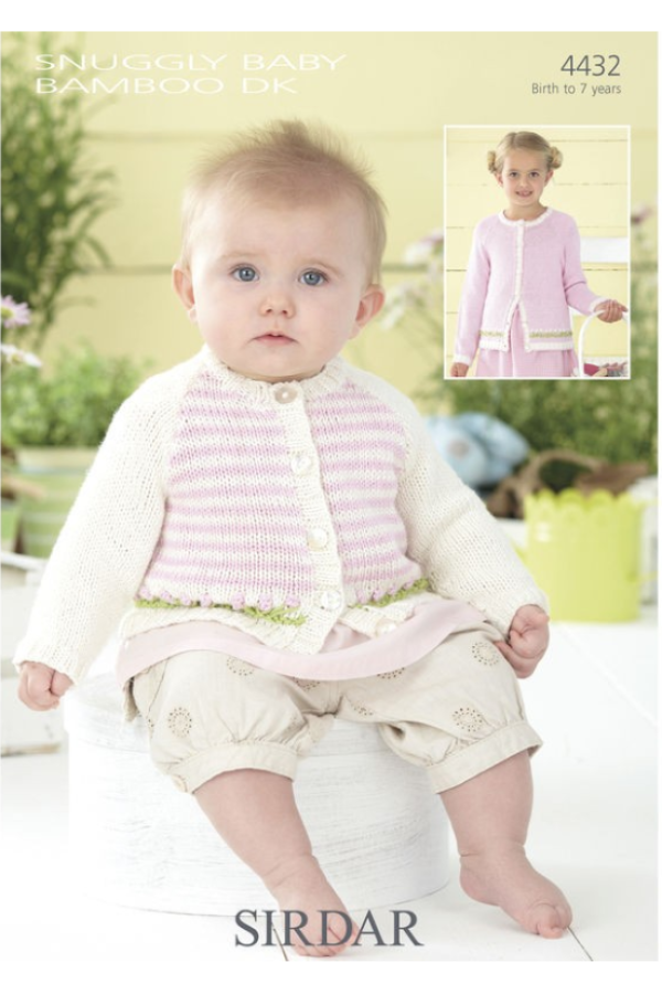 Knitting Pattern 4432 - Cardigans in Snuggly Baby Bamboo DK