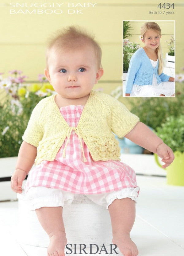 Knitting Pattern 4434 - Cardigans in Snuggly Baby Bamboo DK