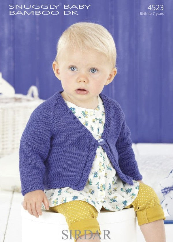 Knitting Pattern 4523 - Cardigans in Snuggly Baby Bamboo DK