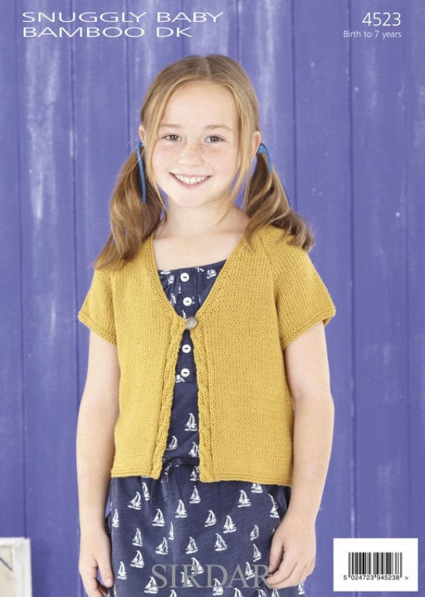 Knitting Pattern 4523 - Cardigans in Snuggly Baby Bamboo DK