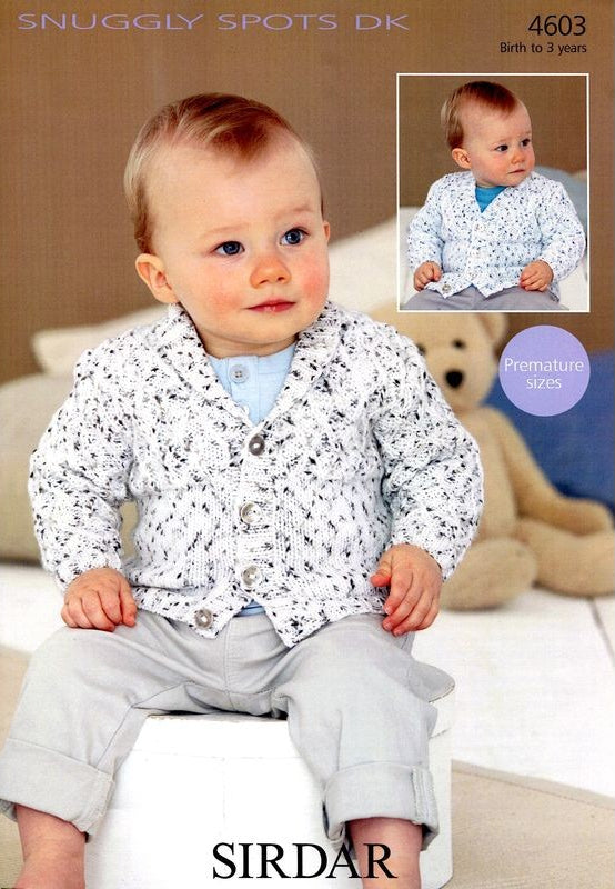 Knitting Pattern 4603 - Boys Cardigans in Snuggly Spots DK