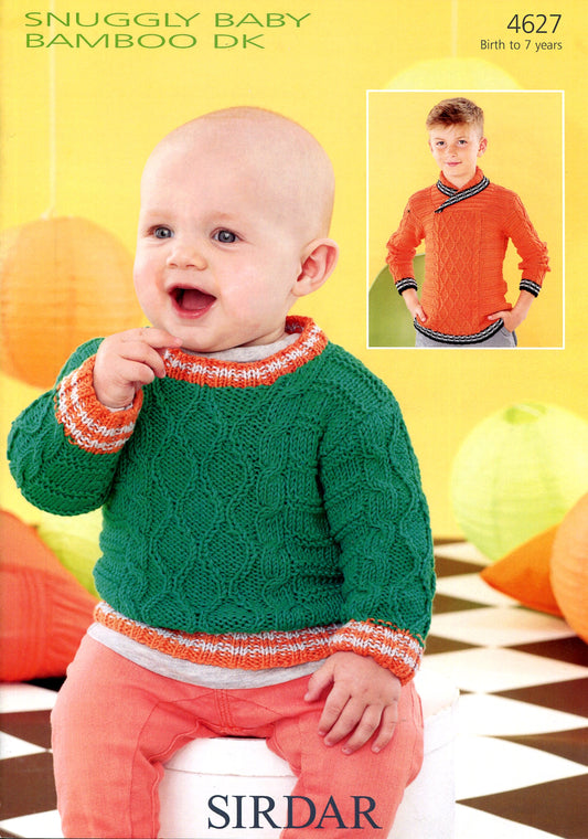 Knitting Pattern 4627 - Sweaters in Snuggly Baby Bamboo DK
