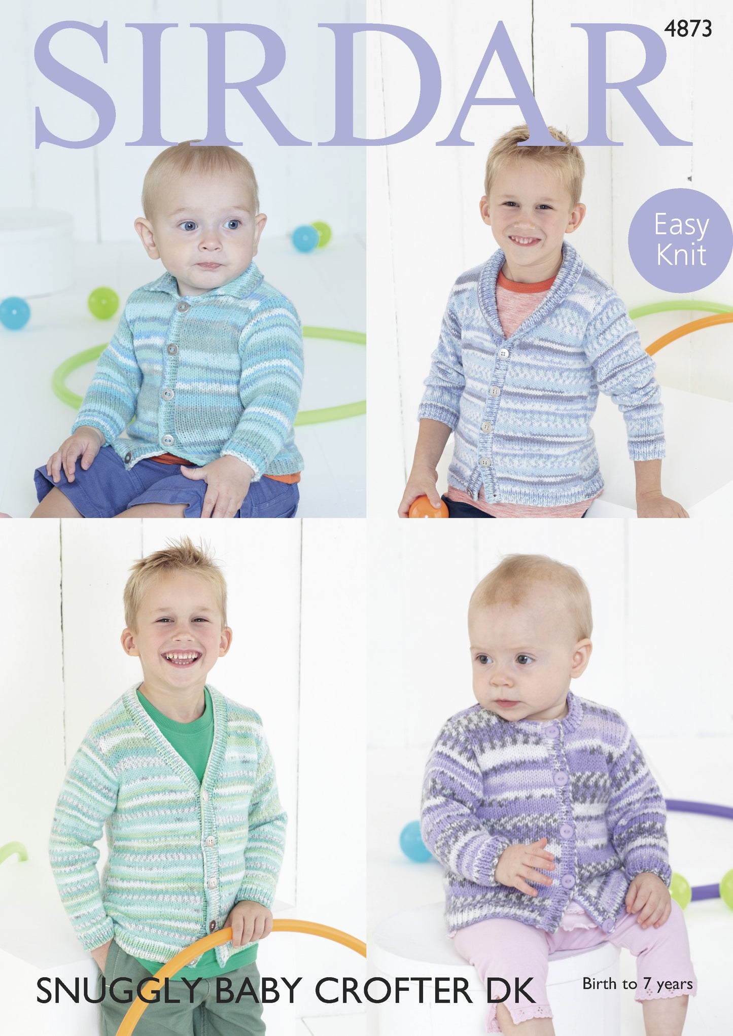 Knitting Pattern 4873 - Cardigans in Baby Crofter DK
