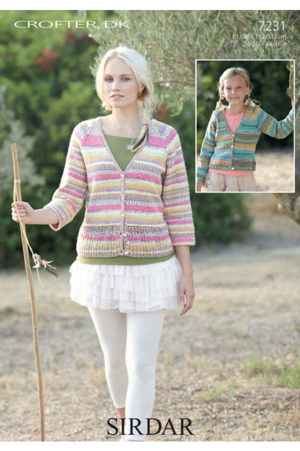 Knitting Pattern 7231  - Cardigans in Crofter DK