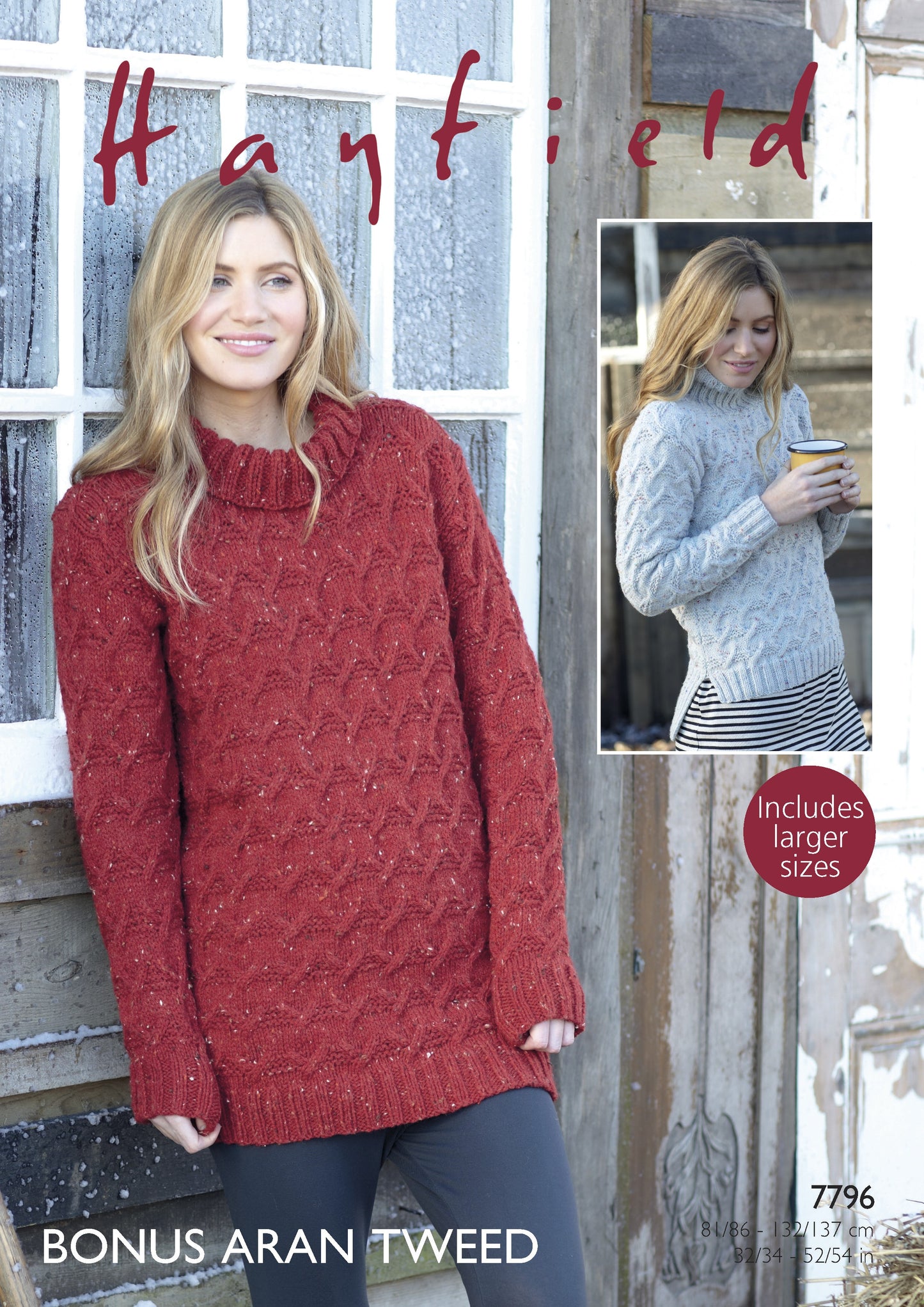 Knitting Pattern 7796 - Sweaters in Bonus Aran