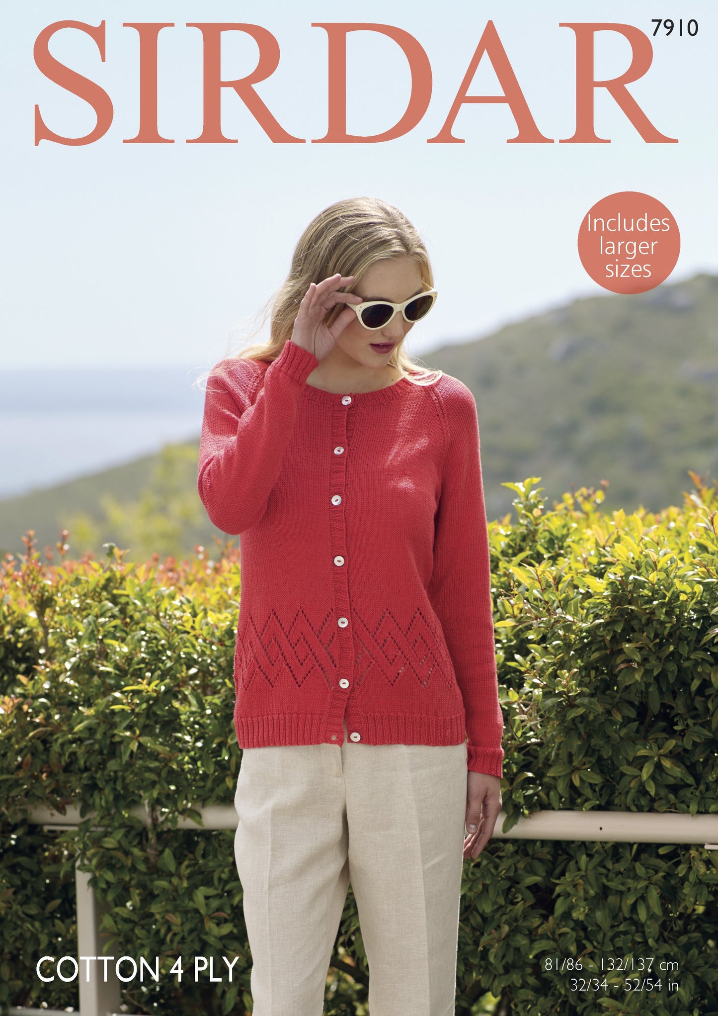 Knitting Pattern 7910 - Cardigan in Cotton 4 Ply