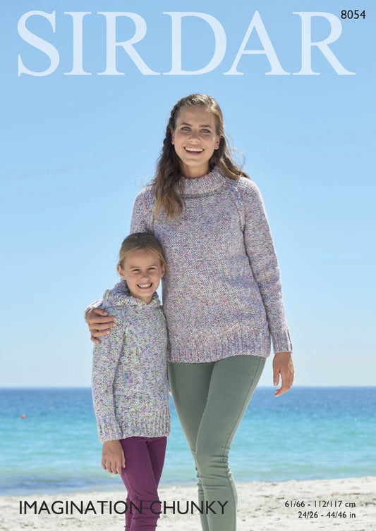 Knitting Pattern 8054 - Sweaters in Imagination Chunky