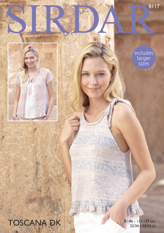 Knitting Pattern 8117 - Top & Cardigan in Toscana DK