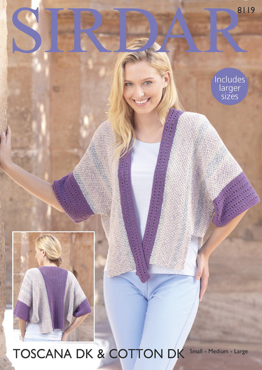 Knitting Pattern 8119 - Jacket in Toscana DK & Cotton DK