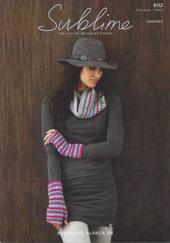 Crochet Pattern 6112 - Snood & Wristwarmers in Superfine Alpaca DK