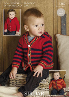 Knitting Pattern 1869 - Jackets in Snuggly Baby Bamboo DK