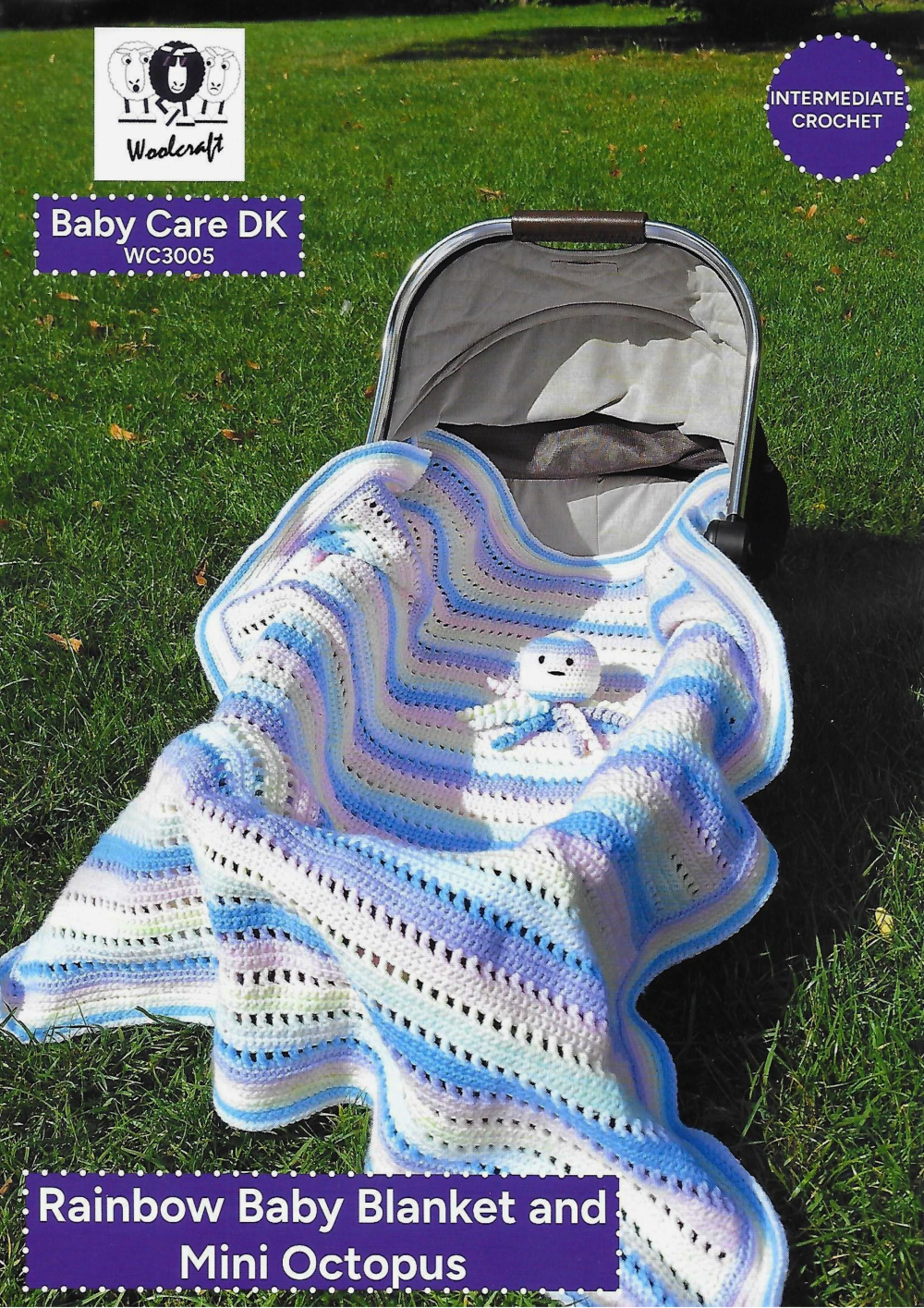 Knitting Pattern WC3005 - Rainbow Baby Blanket and Mini Octopus in Baby Care DK