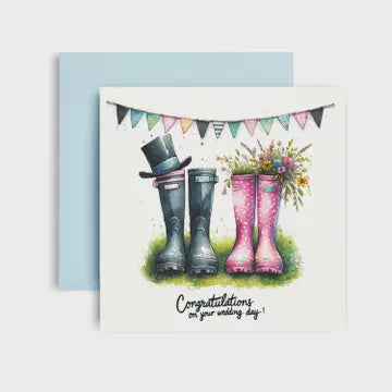Congratulations on Your Wedding Day! (Welly Boots) - Wedding Card