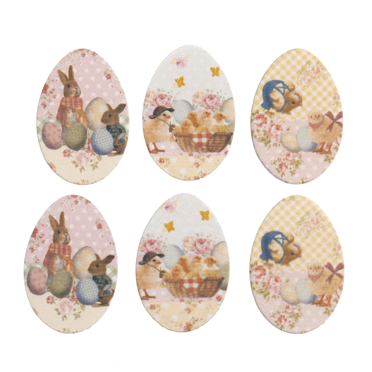 CRAFT EMBELLISHMENTS- EASTER EGGS - Pack of 6
