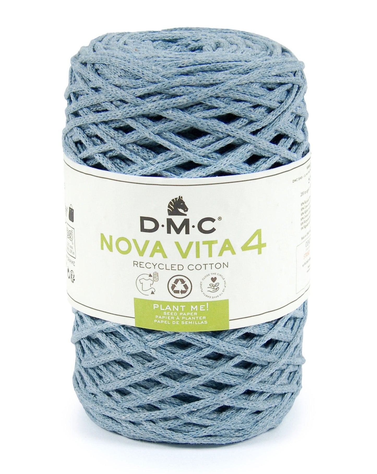 NOVA VITA 4 - Recycled Cotton for Macrame, Knitting & Crochet - PLAIN COLOURS