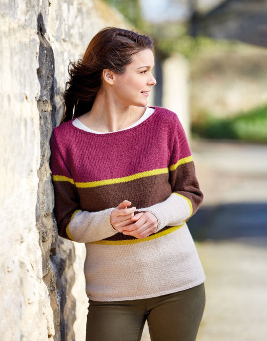 Knitting Pattern 10086 - THREE COLOUR SWEATER IN SIRDAR COUNTRY CLASSIC DK