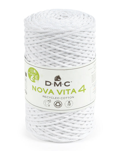 NOVA VITA/ECO VITA 4 - Recycled Cotton for Macrame, Knitting & Crochet - PLAIN COLOURS