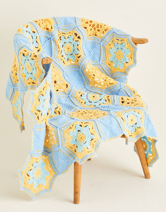 Crochet Pattern 10122 - GRANNY SQUARES & OCTAGONAL BLANKET IN HAYFIELD BONUS DK