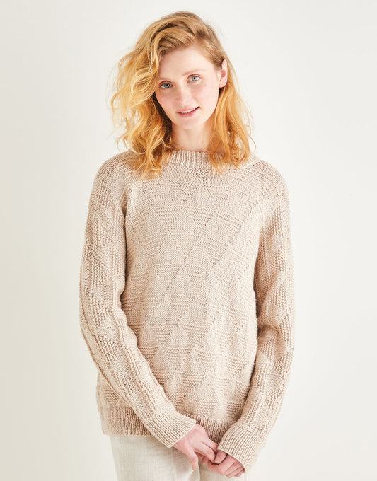 Knitting Pattern 10198 - TRIANGLE REVERSE STITCH SWEATER IN SIRDAR COUNTRY CLASSIC DK