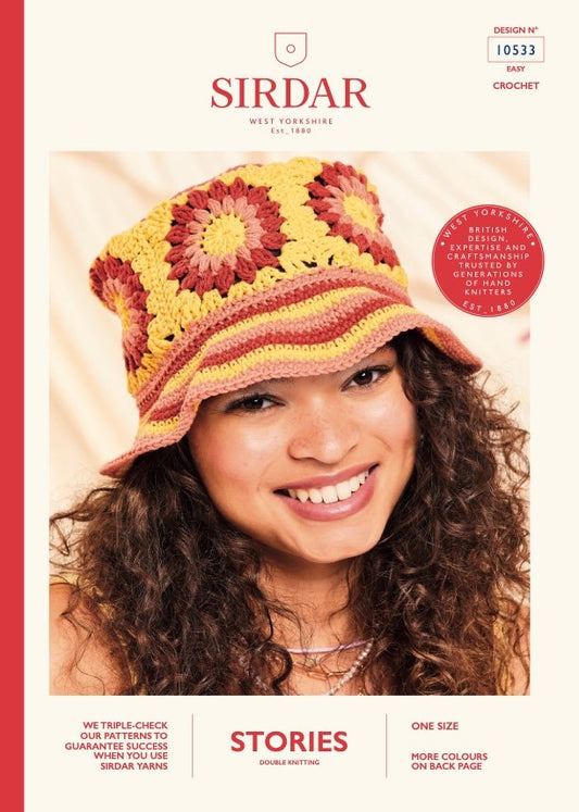 PDF - Crochet Pattern 10533 - BACKSTAGE BUCKET HAT IN SIRDAR STORIES DK