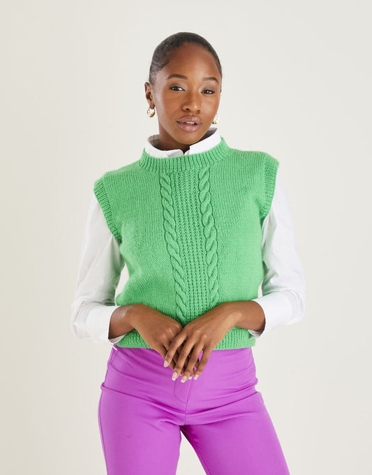 Knitting Pattern 10597 - SWEATER VEST IN HAYFIELD BONUS DK