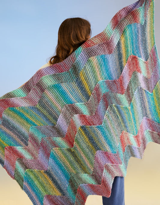 Knitting Pattern 10708 - MAKING WAVES BLANKET IN SIRDAR JEWELSPUN WITH WOOL CHUNKY