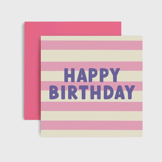 Striped Happy Birthday Card for Her