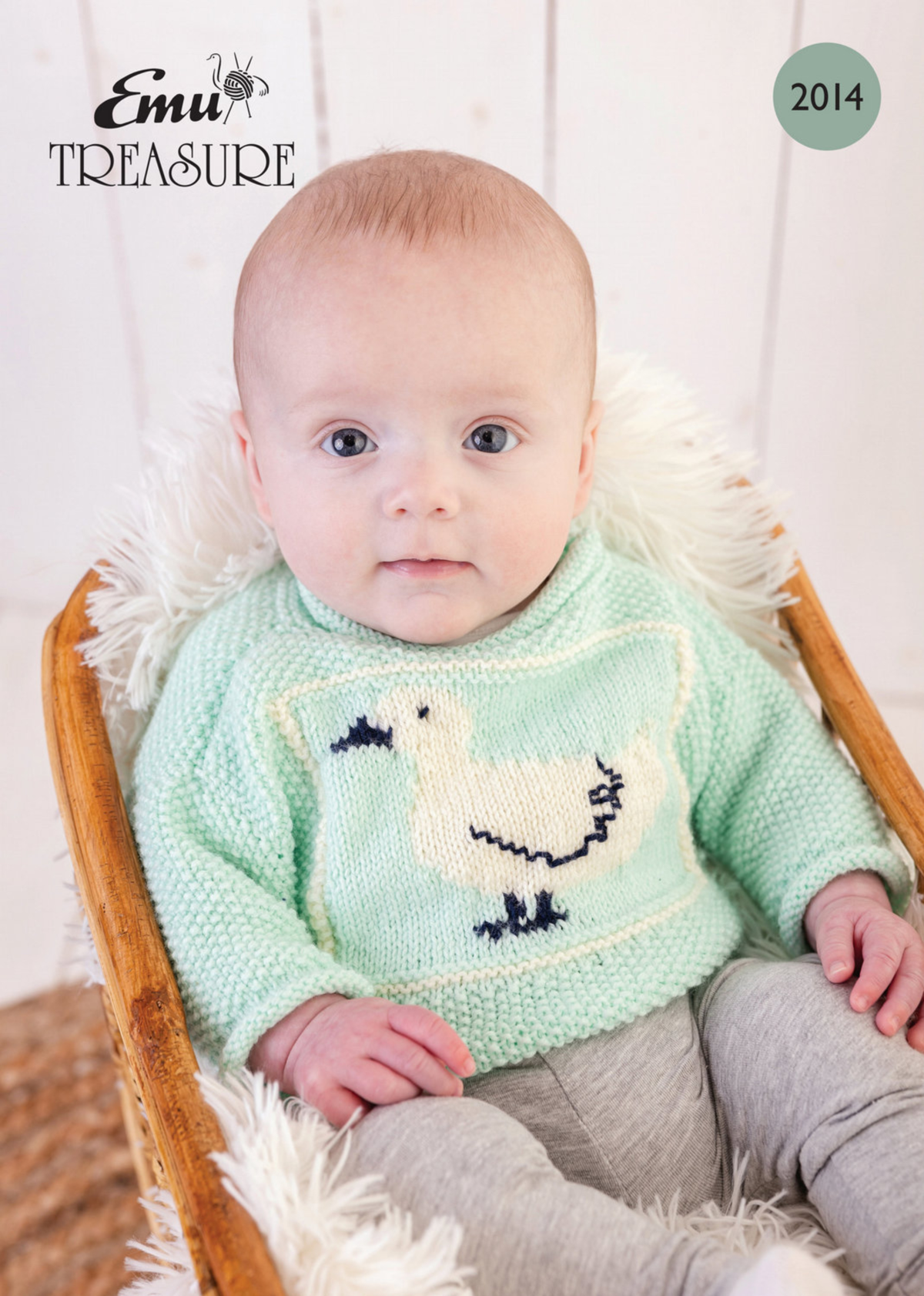 Knitting Pattern 2014 - Little Duck Baby Sweater In Emu Treasure DK