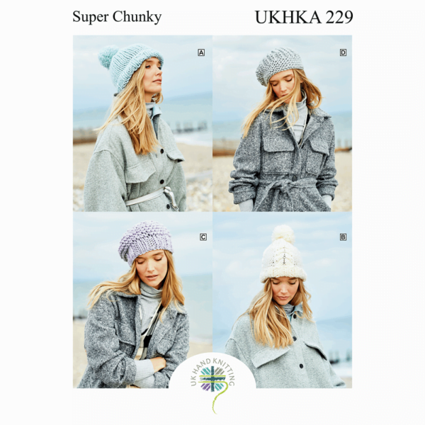 Knitting Pattern - UKHKA/229 - Hats Super Chunky