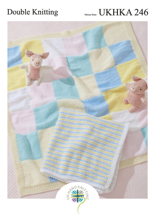 Knitting Pattern 246 - Baby Blankets in DK