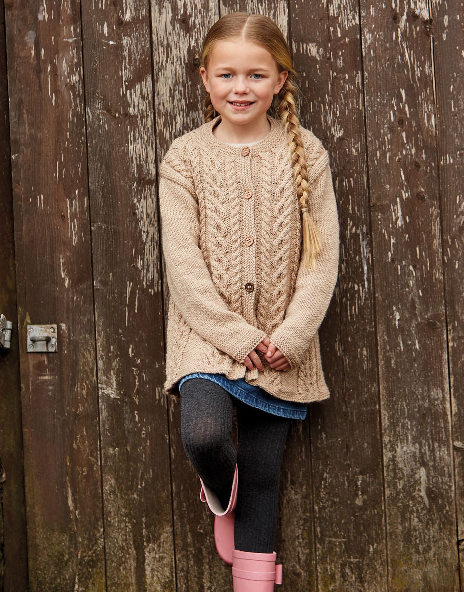 Knitting Pattern 2510 - GIRL'S COAT IN BONUS ARAN
